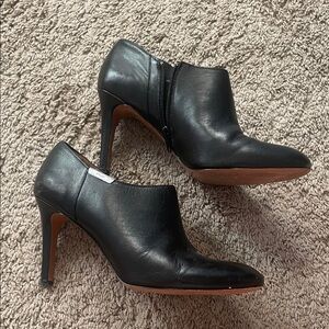 Coach Black Leather Heeled Boots